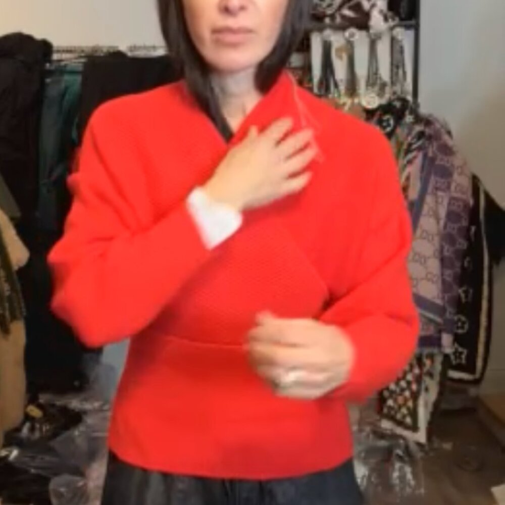 ShopEvelynne Red V-Neck Sweater